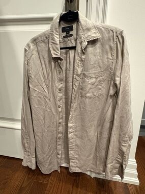 VINCE Men’s 100% Linen Button-Down Shirt – Classic Fit – Size Small